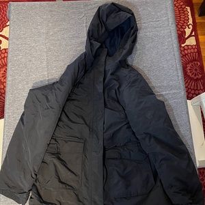 Lands’ End, Girls Size 14, Black Hooded Squall Parka